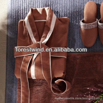 100% cotton bathrobe set with slippers